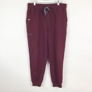 Figs Maroon Joggers XL Petite Scrubs